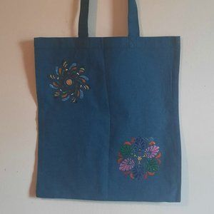 Handmade non-washable 3D painting cotton tote bag